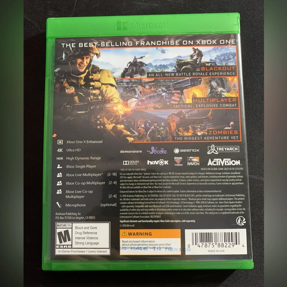 Microsoft Xbox One Call of Duty: Black Ops 4